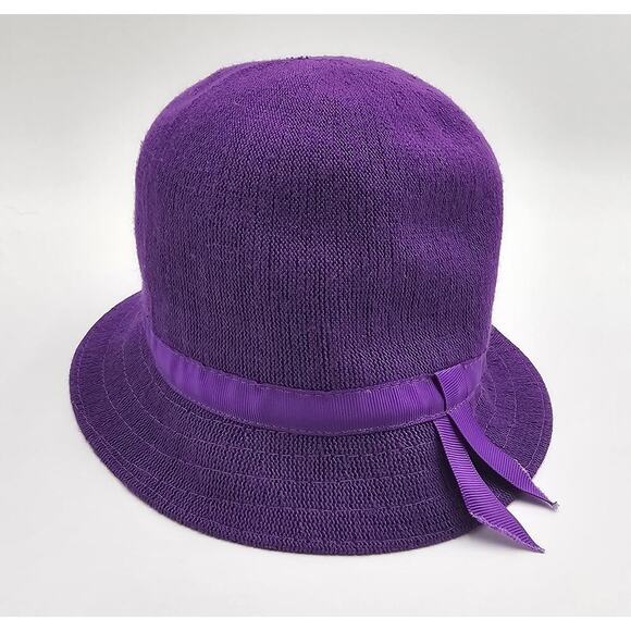 Kangol Girls Size M 4-6 Purple Bucket Hat with Bow NWT - Picture 3 of 6